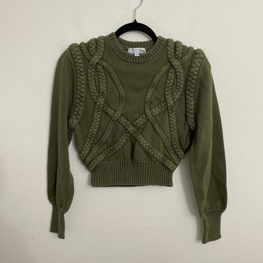 Ronny Kobo Green Sweater Knot Design Size S